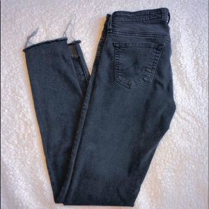 Adriano Goldschmied Black Distressed Ankle Jeans